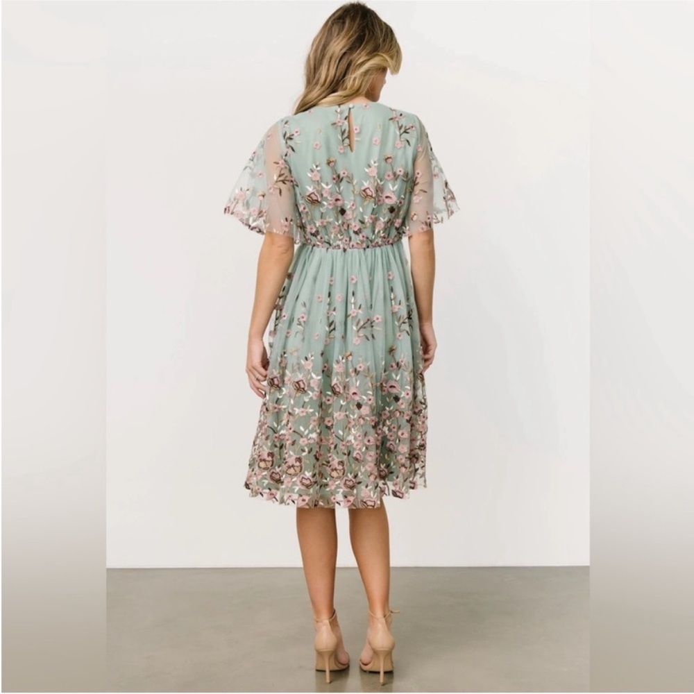 Baltic Born Sage Green Floral Midi Dress - Picture 2 of 12